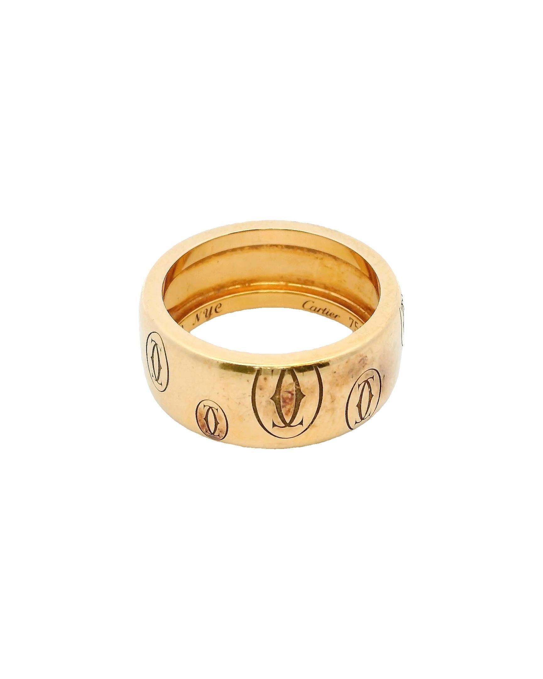 Cartier 18K Rose Gold Ring Size 51 In Good Condition For Sale In Great Neck Plaza, NY