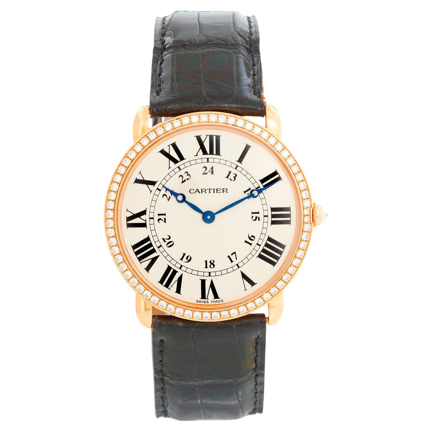 Cartier 18K Rose Gold Ronde Louis Ladies Watch 2889 For Sale