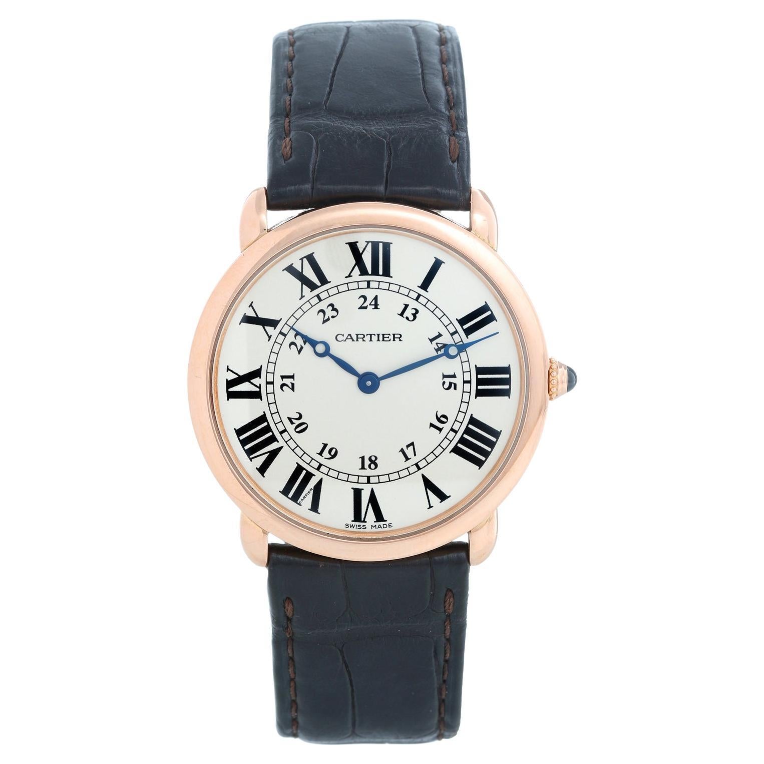Cartier 18k Rose Gold Ronde Louis Ladies Watch 2889 W6800251 For Sale