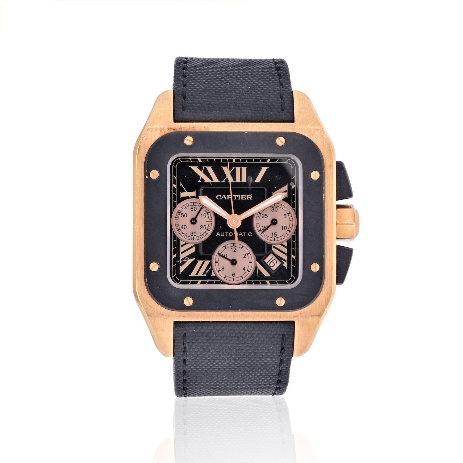 cartier santos 100 on wrist