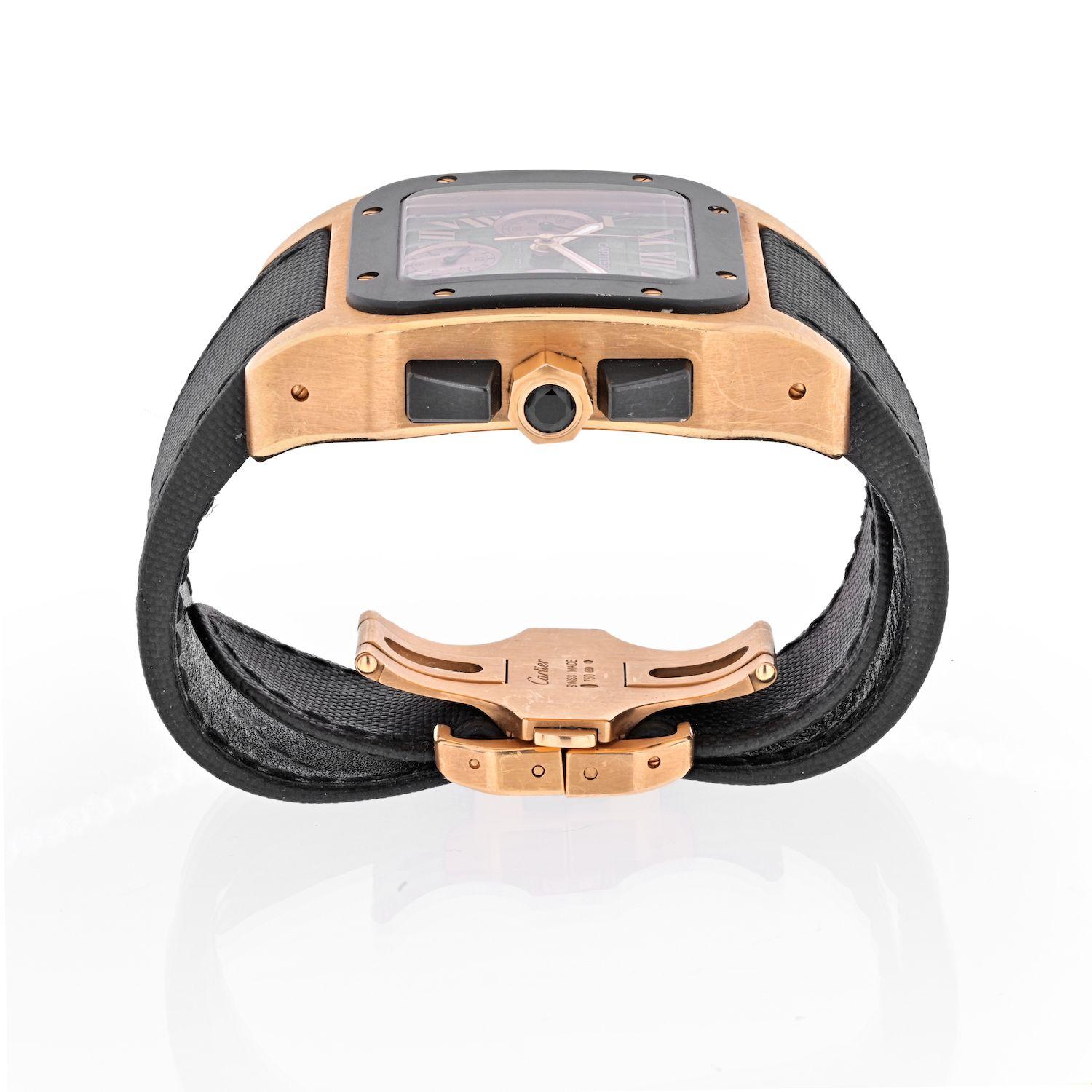 cartier santos 100 xl chronograph rose gold