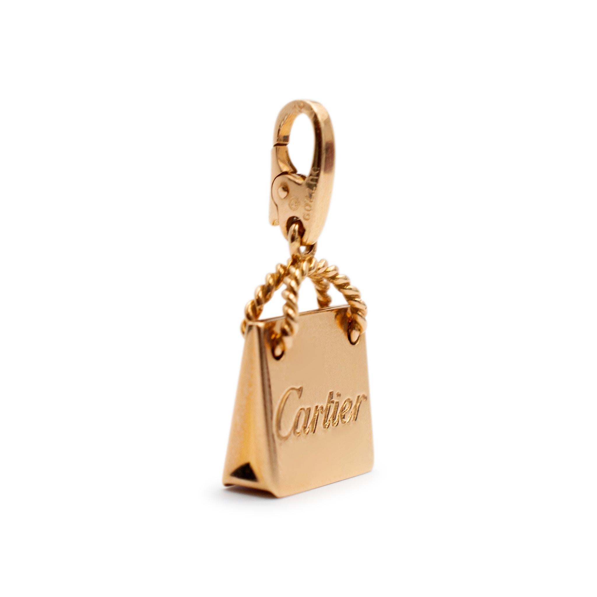 Cartier 18K Rose Gold Shopping Bag Charm 2