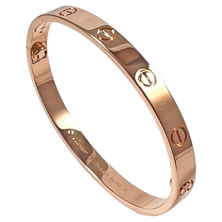 Cartier 18 Karat Roségold Love-Armband, Größe 17 im Angebot bei 1stDibs