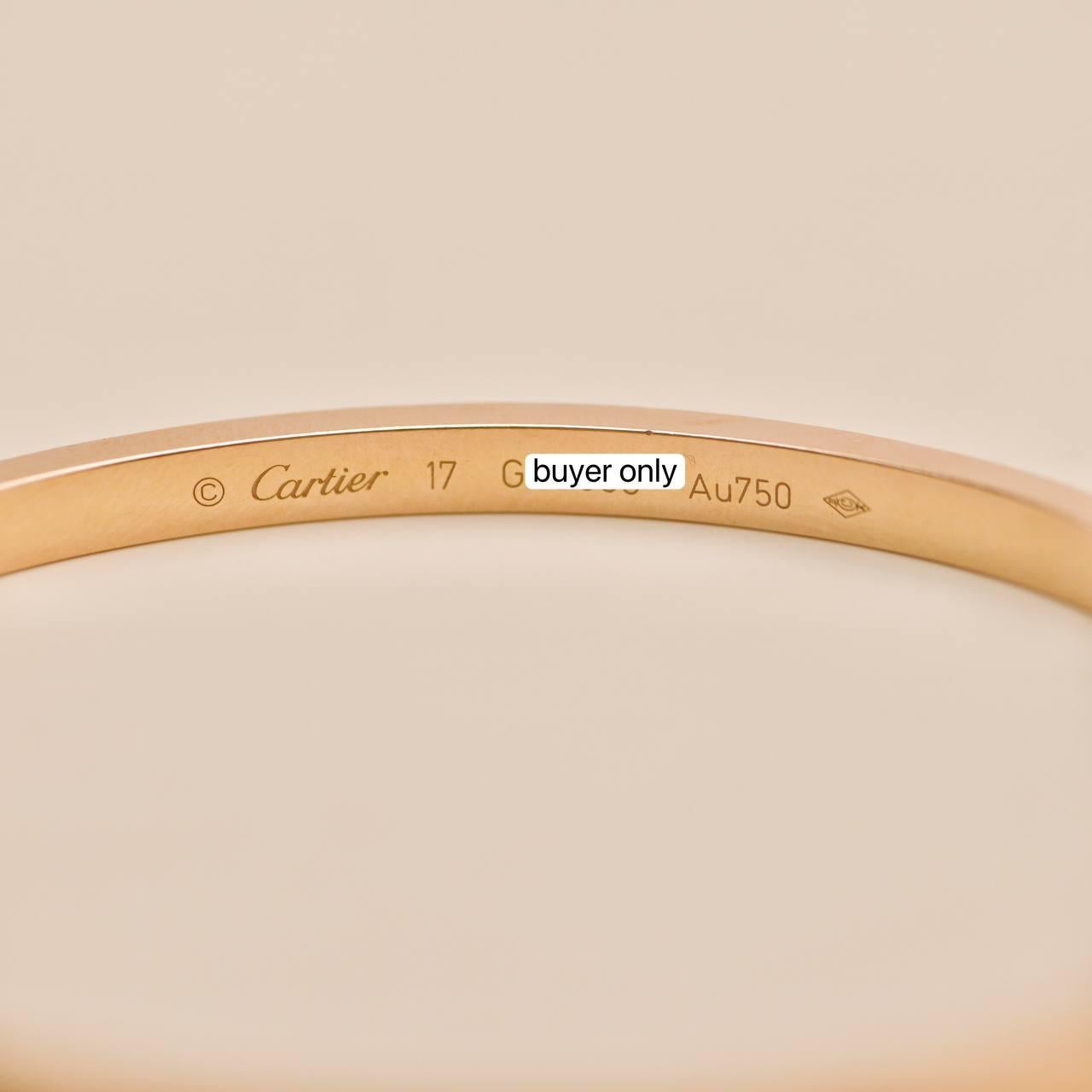 Bracelet petit modèle en or rose 18K de Cartier Taille 17 en vente 4