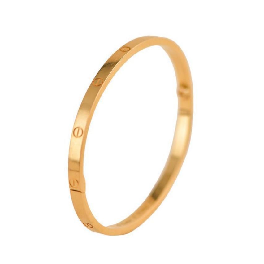 Bracelet petit modèle en or rose 18K de Cartier Taille 17 en vente