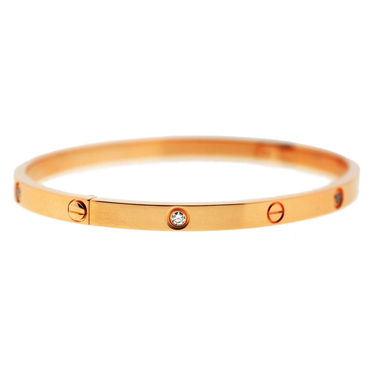 Women's or Men's Cartier 18 Karat Rose Gold Small SM Love Bracelet