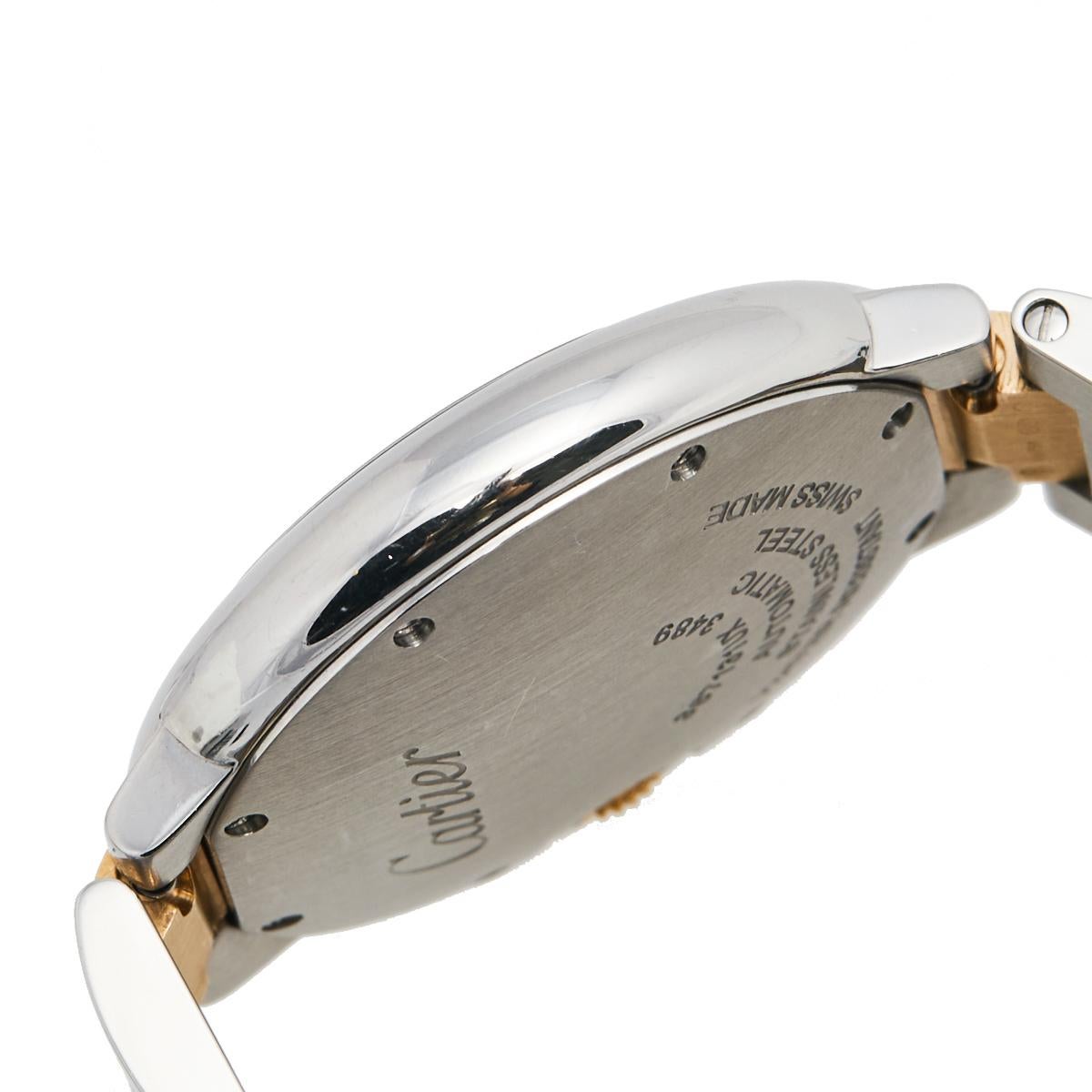 Cartier 18k Rose Gold Stainless Diamond Ballon Bleu 3489 Women's Wristwatch 33mm 1