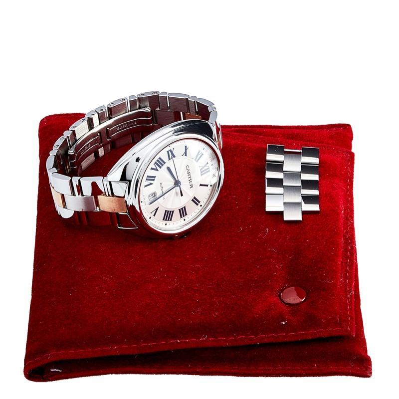 Cartier 18K Rose Gold Stainless Steel Cle de Cartier Women's Wristwatch 40 mm  1