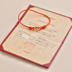 Cartier 18K Rose Gold Trinity Red Silk Cord Bracelet