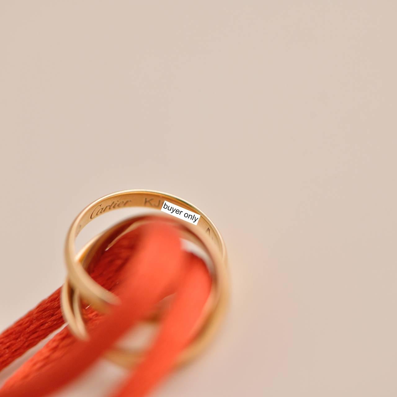 Cartier 18K Rose Gold Trinity Red Silk Cord Bracelet In Excellent Condition In Banbury, GB