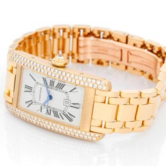 Cartier 18K Tank Americaine Midsize Men’s/Ladies 18K Yellow Gold & Diamond Watch