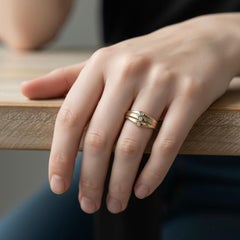 CARTIER - 18k Dreifarbiger Gold Diamanten Ring - Trio Design, Größe 5.75 US