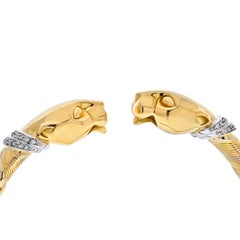 Cartier 18K Tri Color 1990 Cougar Double Head Panther-Armband
