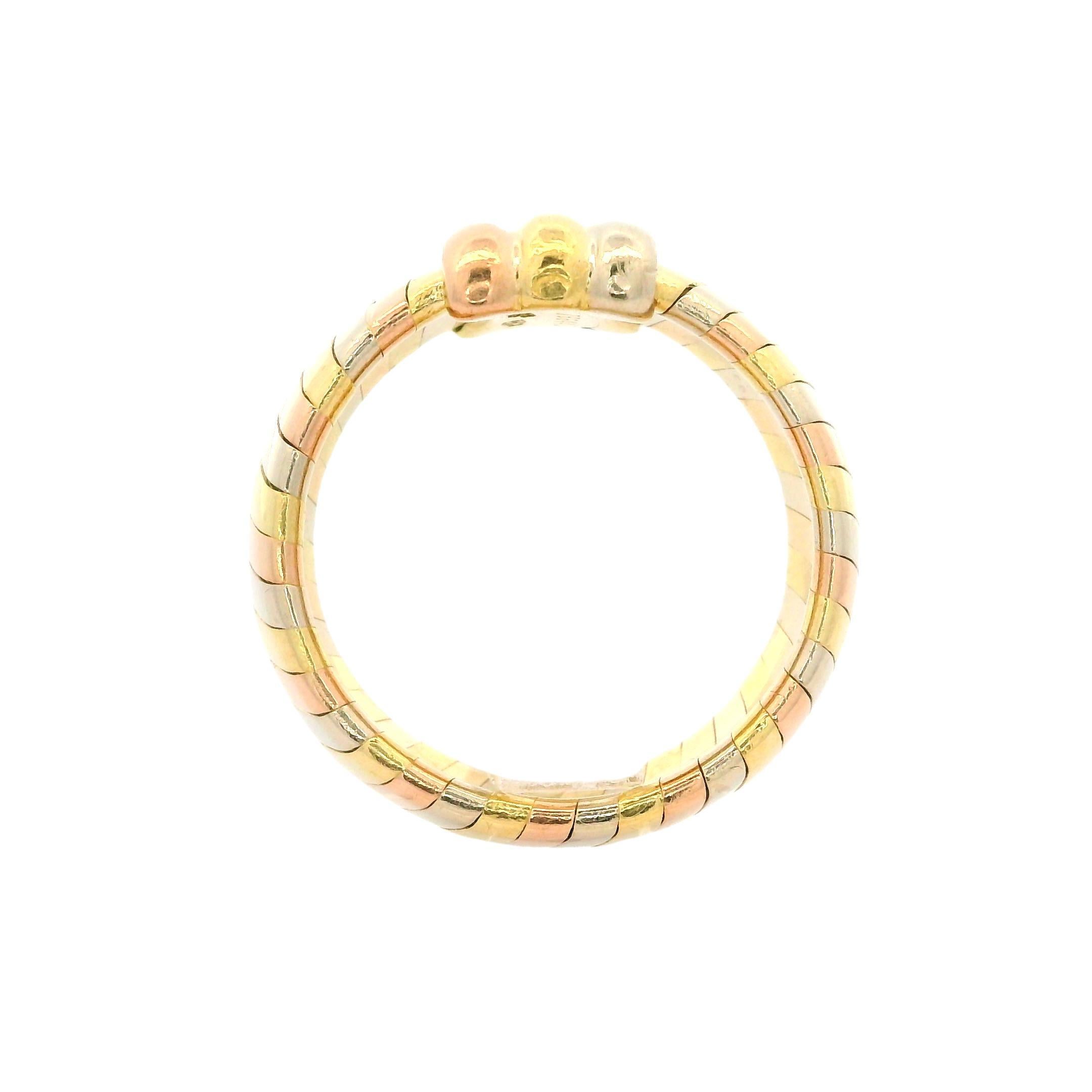 Cartier 18k Tri Color Gold 9.7mm Wide Band Ring w/ Original Box For Sale 1