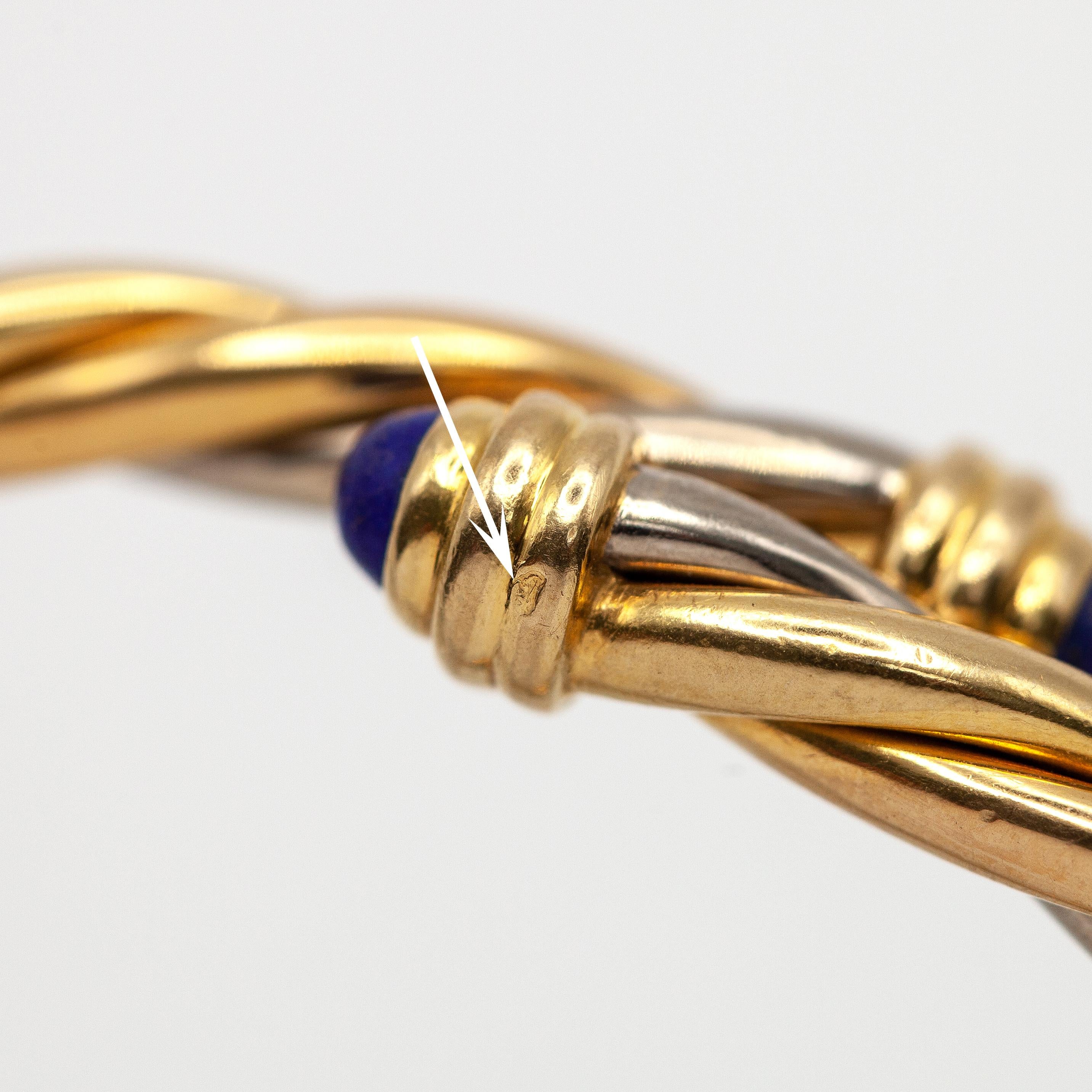 Bracelet Torque en or 18K avec cabochon de Lapis Lazuli de Cartier en vente 5