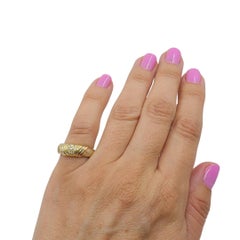 Cartier 18k Tri-Color Gold Diamond Band Ring