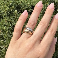 Cartier 18k Tri Color Gold Heavy Wide Trinity Rolling Ring sz 53