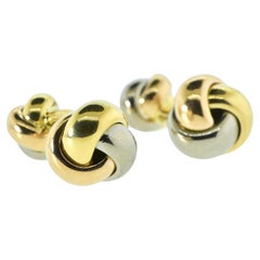 Cufflinks Cartier 18K Tri-Color Gold Love Knot Back to Back , Vintage c. 2000