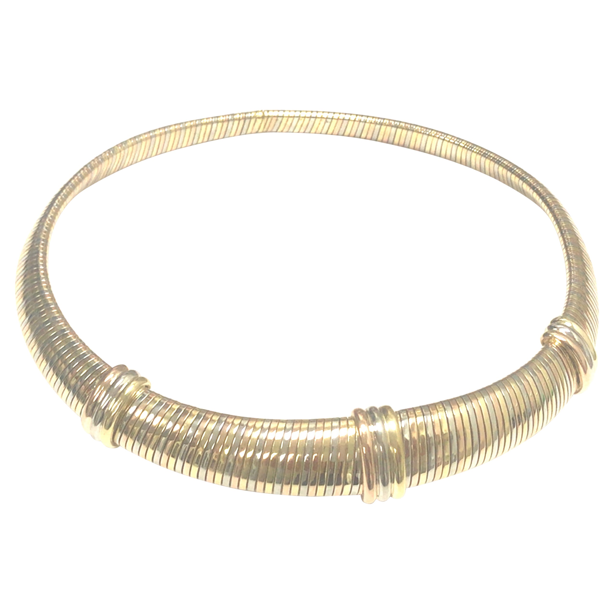 Cartier 18K Tri-Color Snake Choker Necklace For Sale