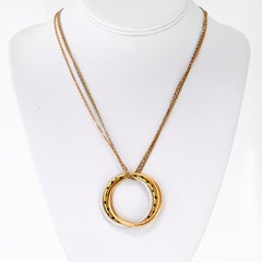 Cartier 18K Tri Color Trinity Diamond Spotted Panthere Circle Necklace