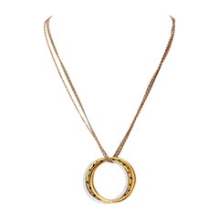 Cartier 18K Tri Color Trinity Diamond Spotted Panthere Circle Necklace