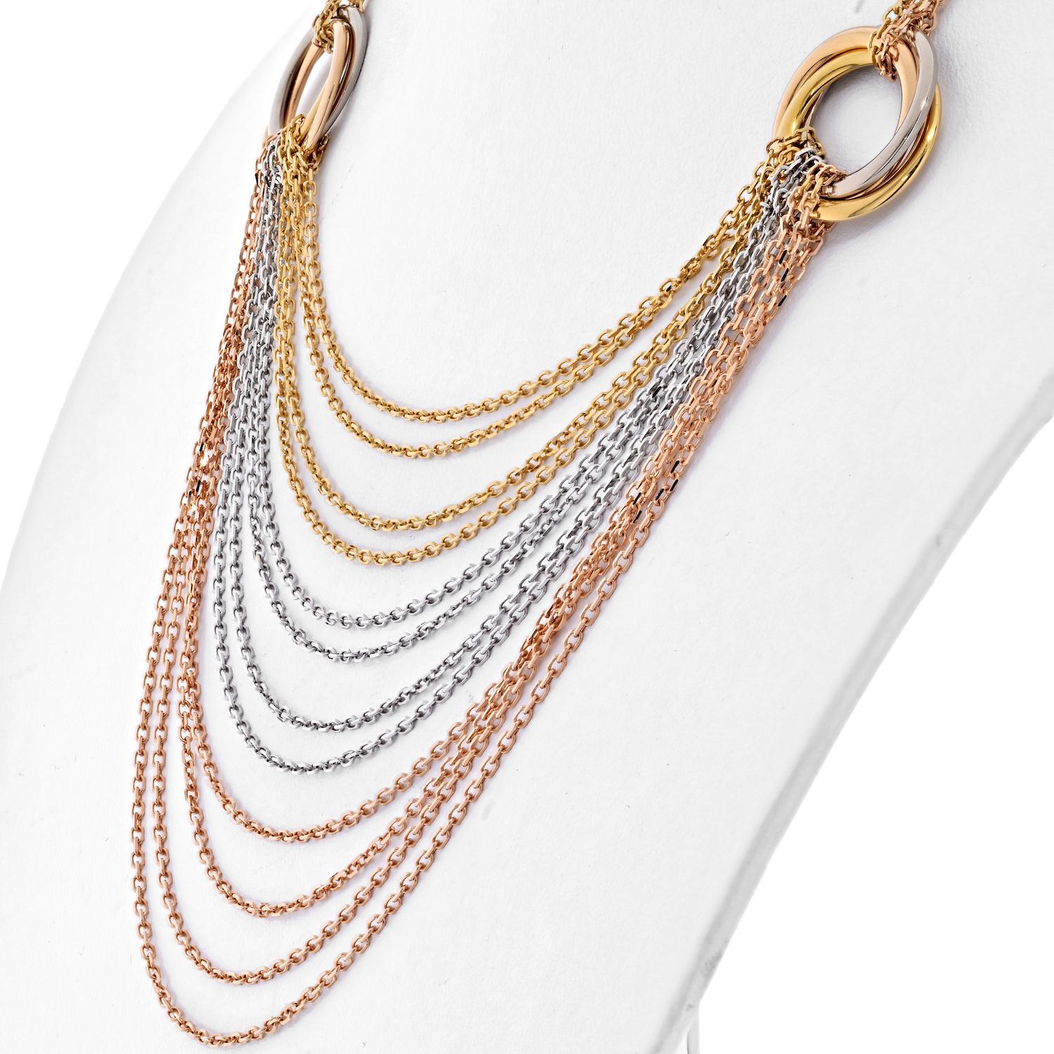 cartier tri color necklace