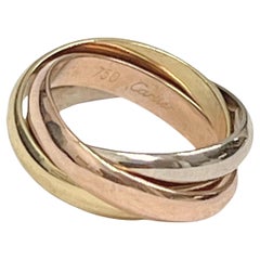 Cartier 18k Tricolored Gold Trinity Rolling Ring