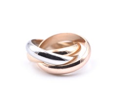 Cartier 18 Karat Tri-Tone Gold Rolling Ring