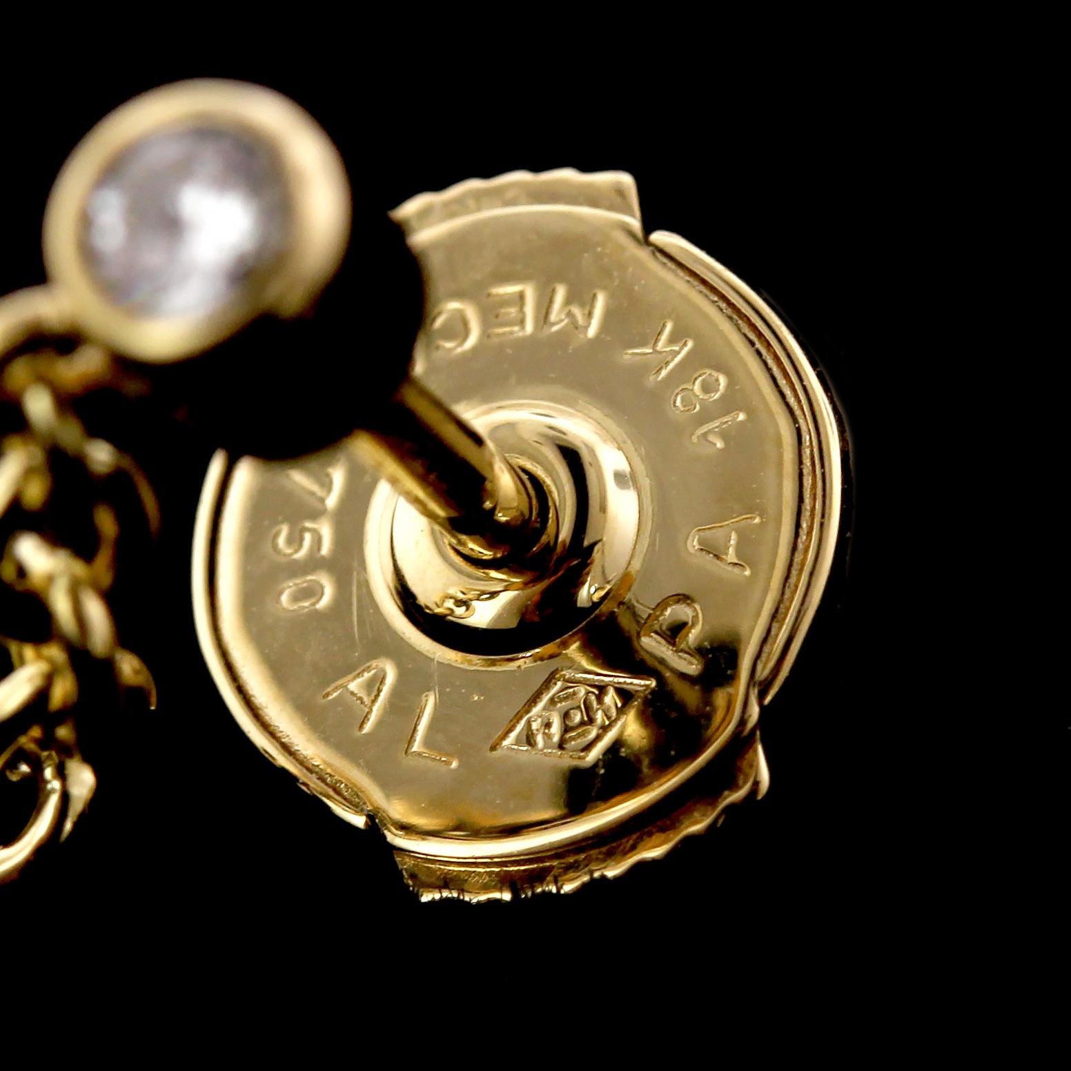 Women's or Men's Cartier 18 Karat Tricolor Gold Baby Trinity Diamond Earrings