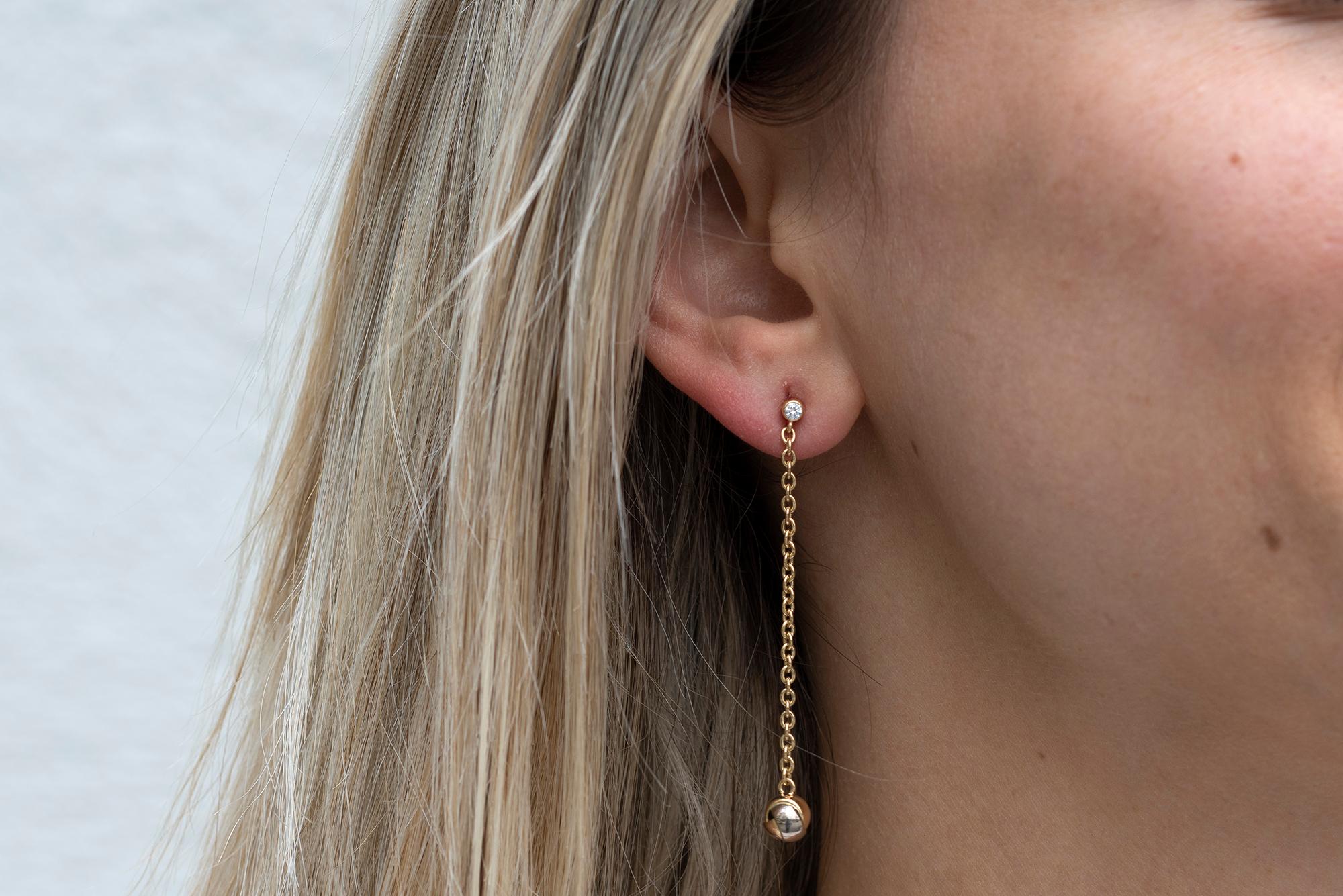 Cartier 18 Karat Tricolor Gold Baby Trinity Diamond Earrings 1