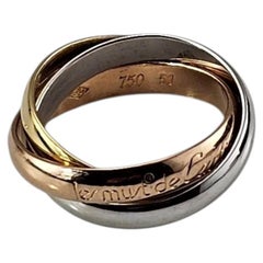 Cartier 18K Tricolor Gold "Les Must de Cartier" Trinity Ring Size 5.75 #25244