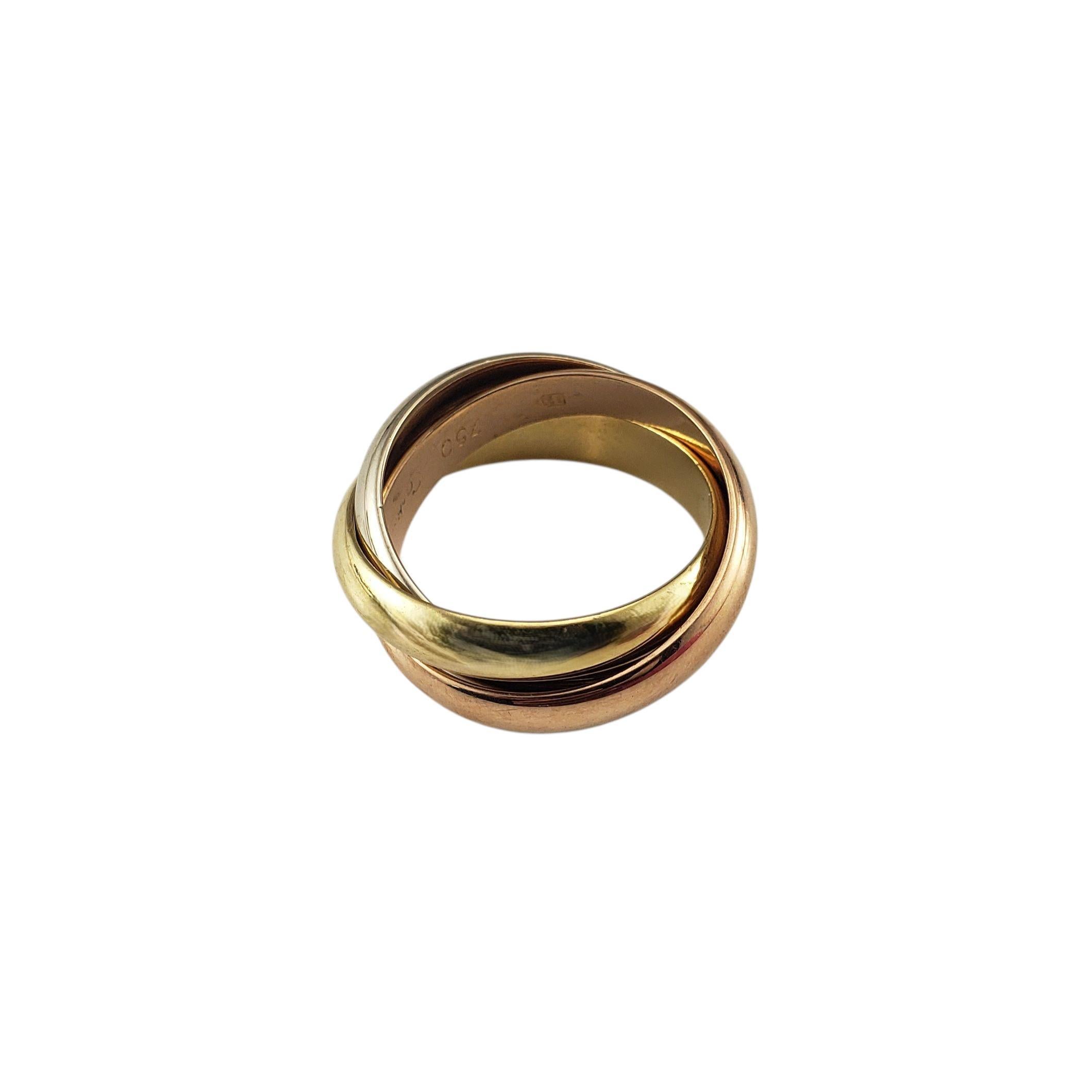 Cartier Anello Trinity Rolling Band in oro tricolore 18 carati misura 53/6,25 #22998 In condizioni buone in vendita a Washington Depot, CT