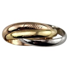 Cartier 18K Tricolor Gold Trinity Rolling Ring Size 7.5 (56) w/Box Papers #25479