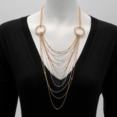 Cartier 18 Karat Tricolored Gold and Diamond "Trinity" Necklace