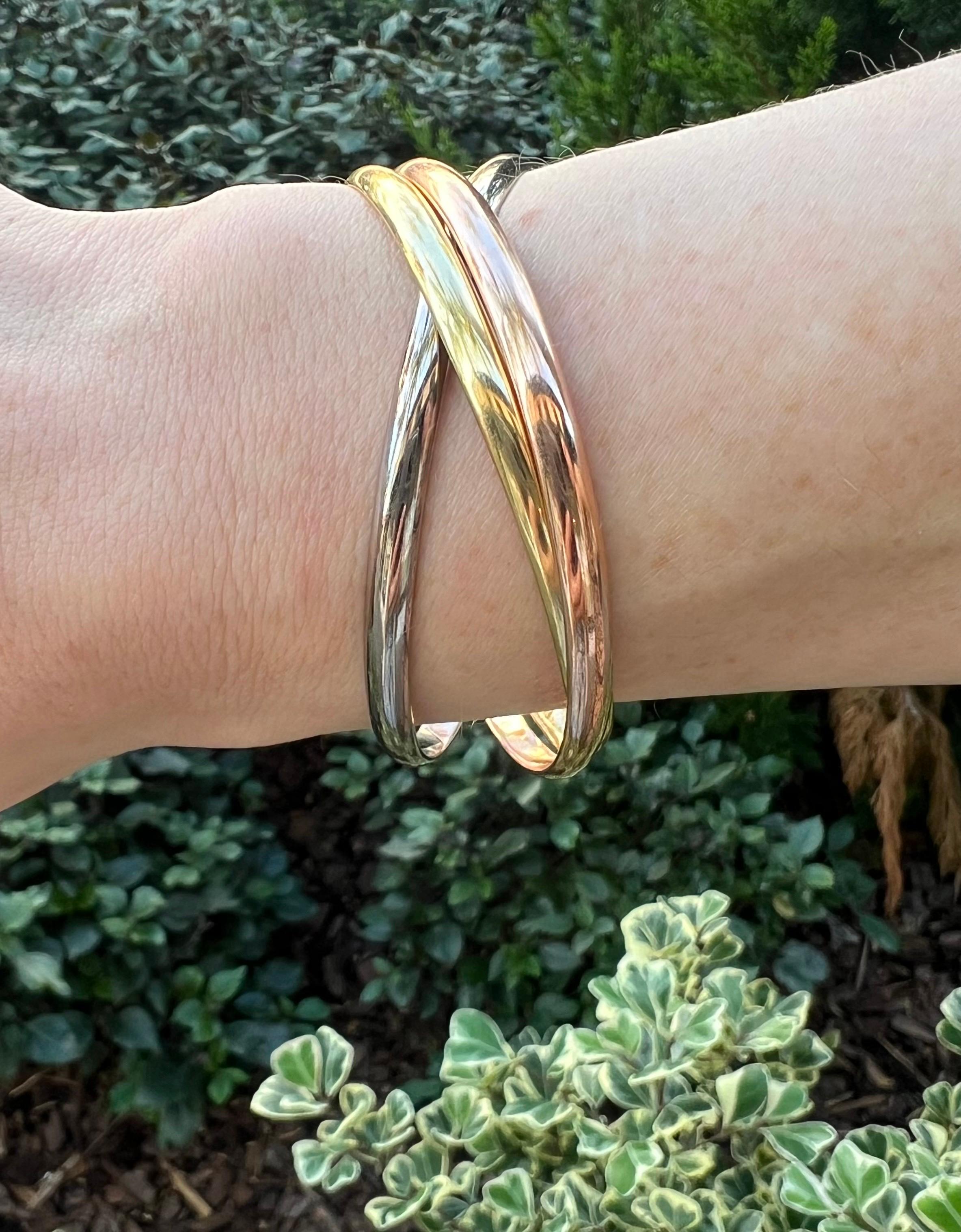 Cartier 18k Tricolored Gold Trinity Bangle Bracelet 1