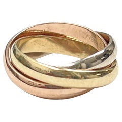 Cartier 18k Tricolored Gold Trinity Rolling Ring
