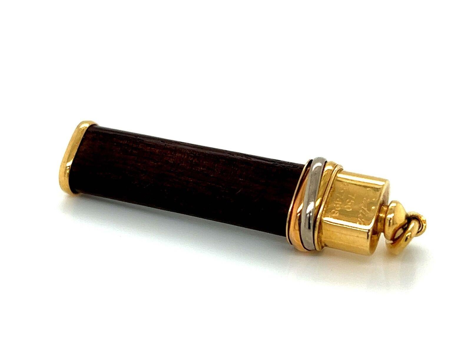 Cartier 18k Trinity Gold & Touch Wood Pendant Vintage & Rare In Excellent Condition In Beverly Hills, CA