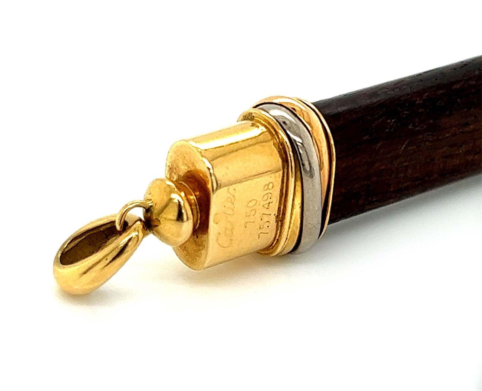 Women's or Men's Cartier 18k Trinity Gold & Touch Wood Pendant Vintage & Rare
