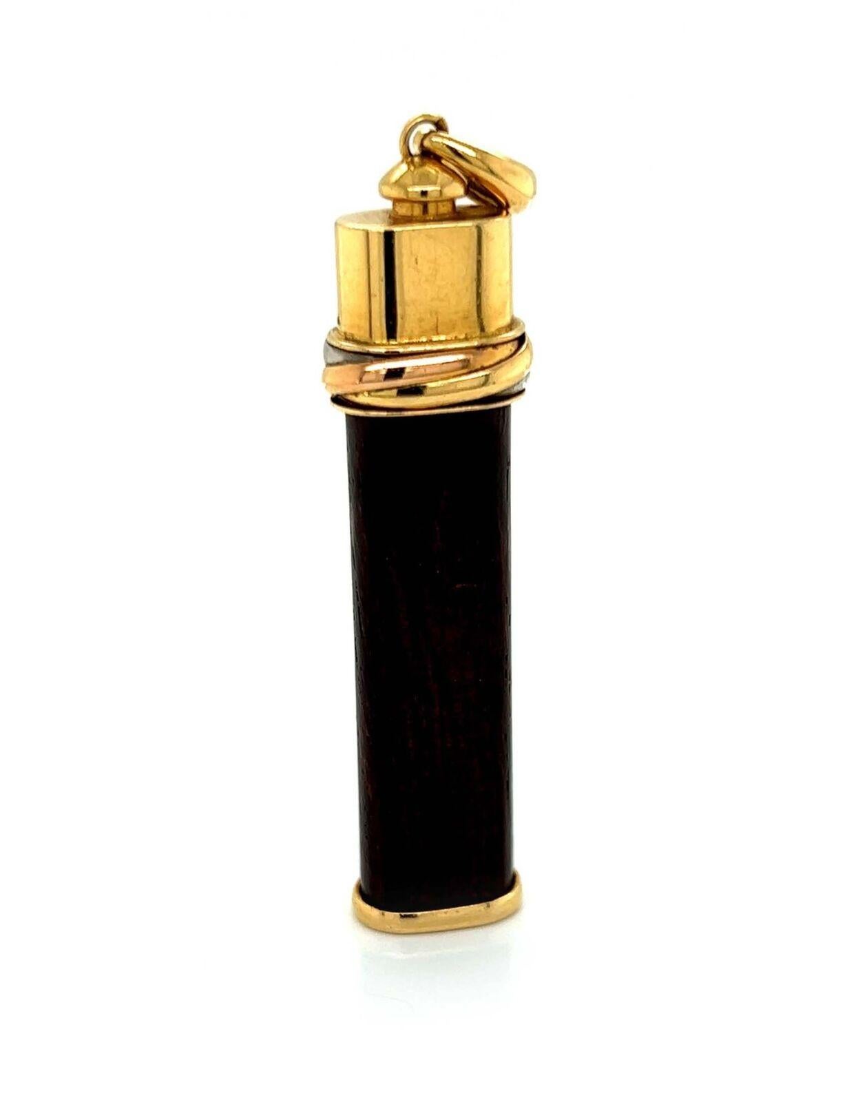 Cartier 18k Trinity Gold & Touch Wood Pendant Vintage & Rare 2