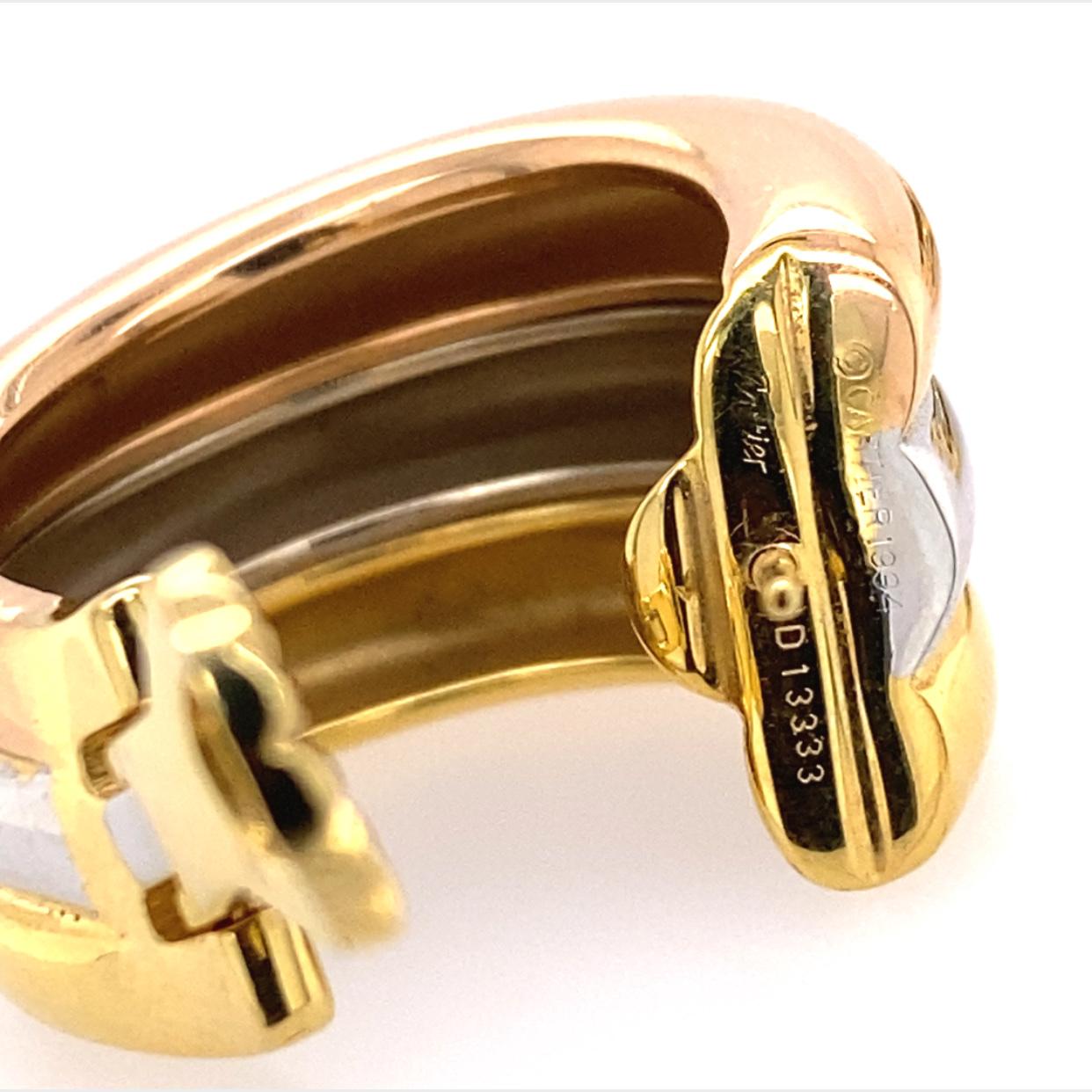 Cartier: 18 Karat Trinity-Ohrringe im Angebot 1