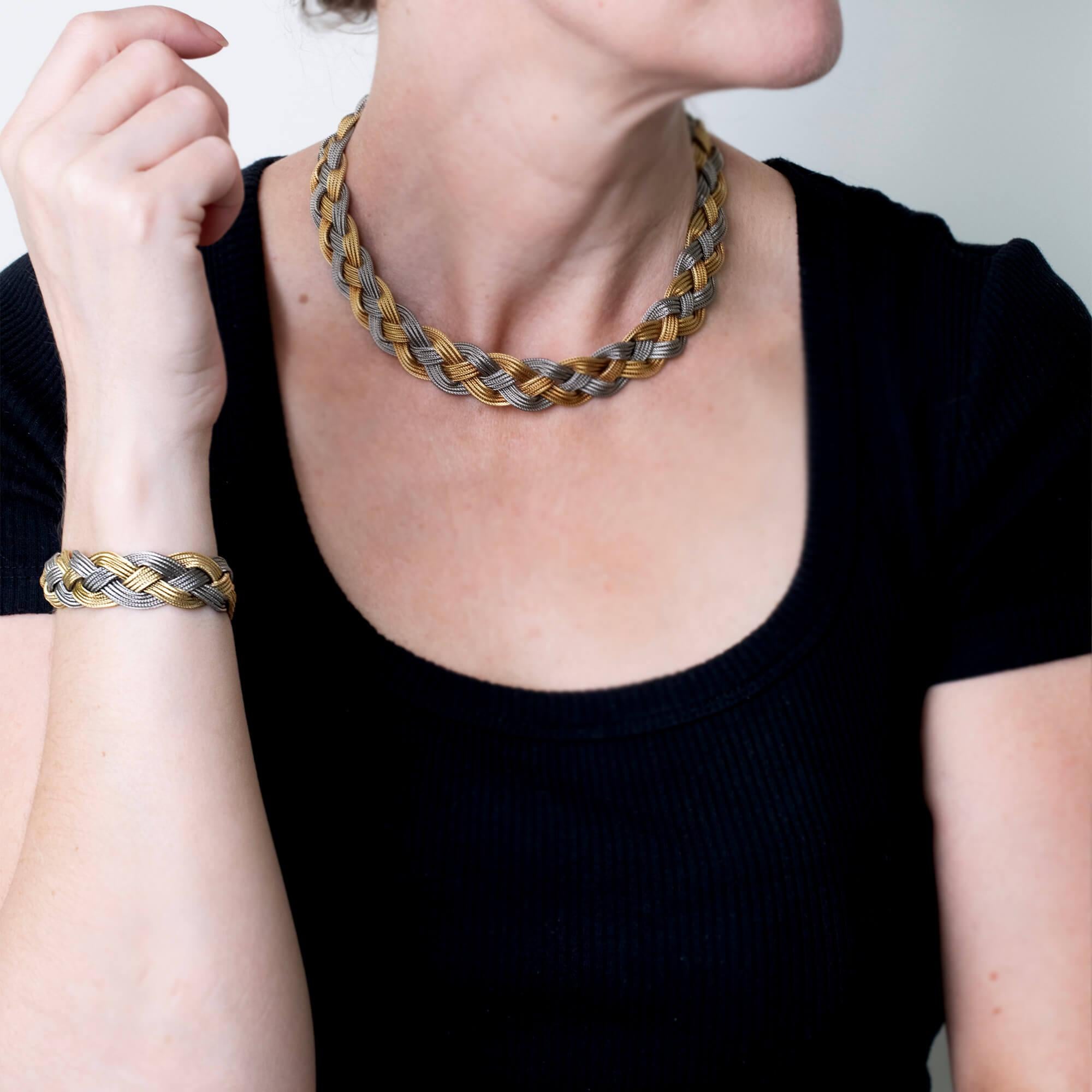 Modern Cartier 18k Two Tone Gold Bracelet Circa 1960s For Sale