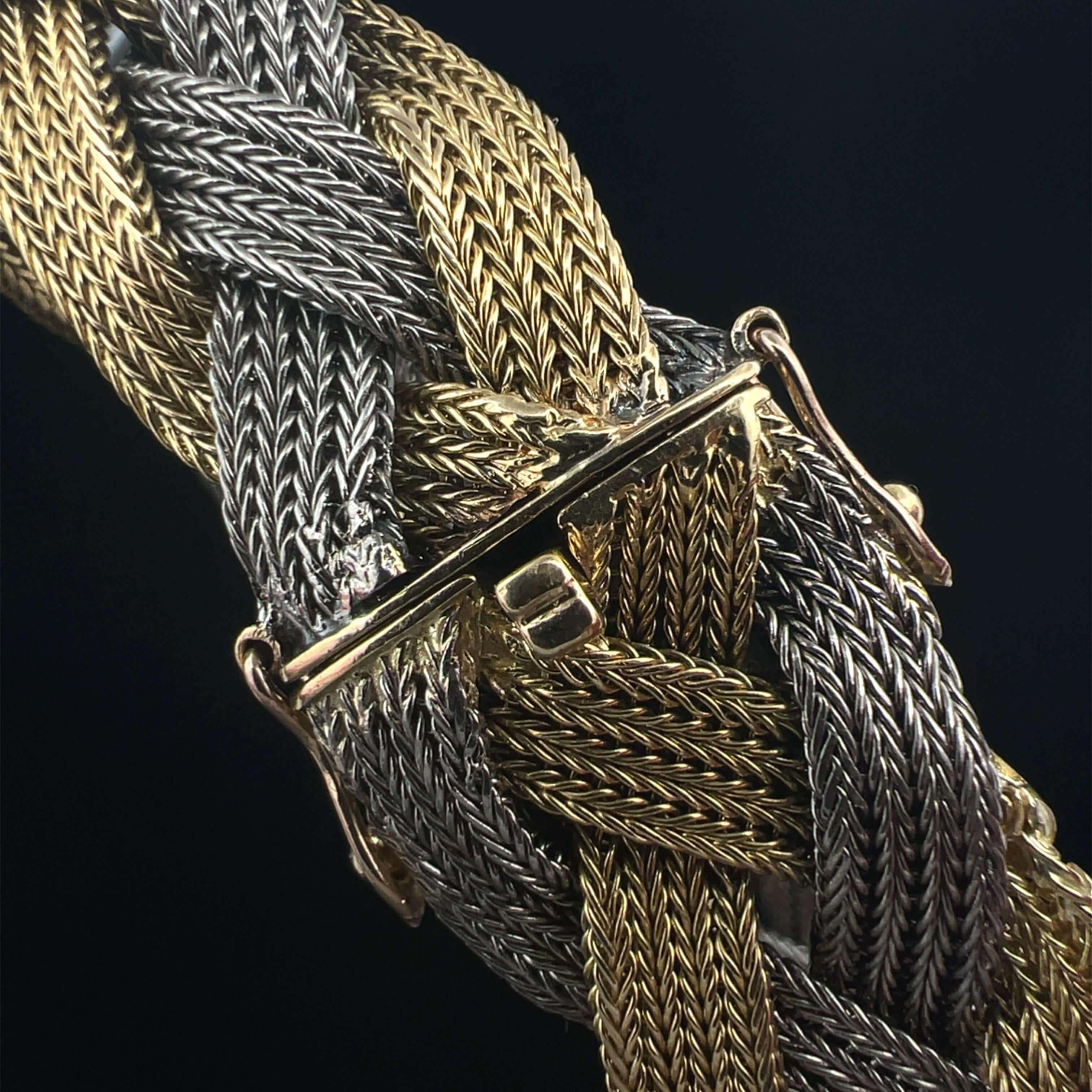Women's or Men's Cartier 18k Two Tone Gold Bracelet Circa 1960s For Sale