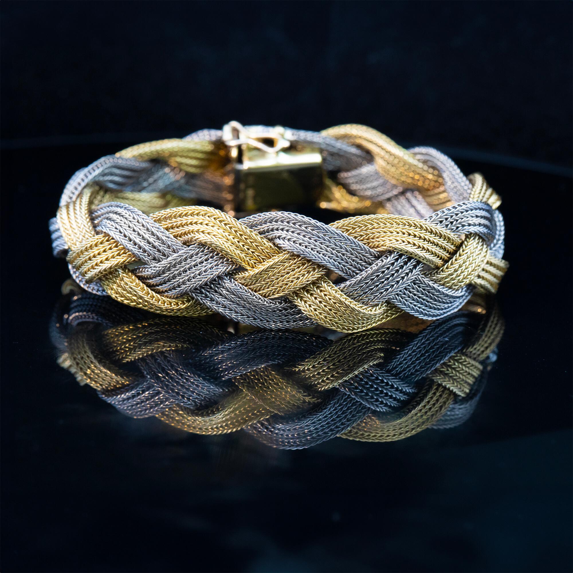 Cartier 18k Two Tone Gold Bracelet Circa 1960s For Sale 3