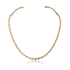 Cartier 18K Two Tone Gold Coffee Bean Chain Necklace 16 inches