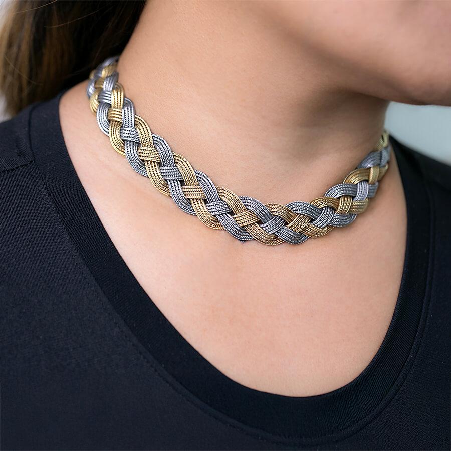Moderno Collana bicolore Cartier 18k con marchio 1967 in vendita