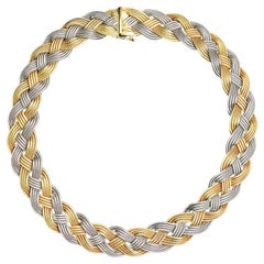 Cartier 18k zweifarbige Halskette, gestempelt 1967
