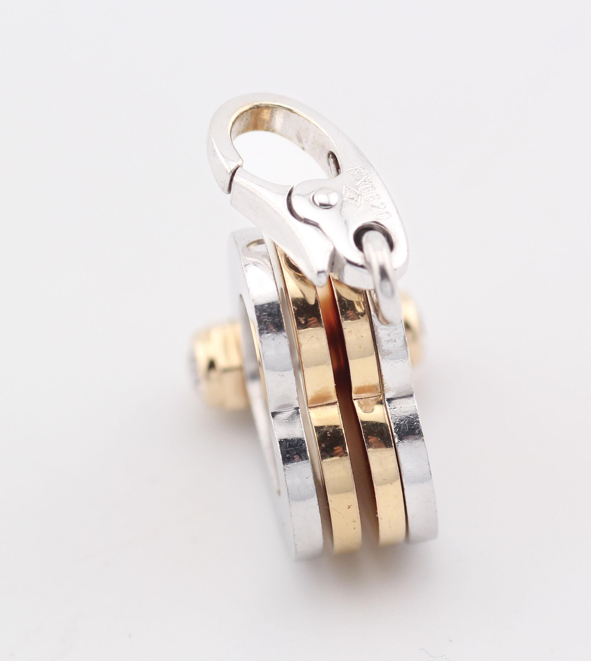 Cartier 18 Karat Weiß- und Rosagold Diamant-Anhänger mit 4 Herzen und Kleeblatt-Charm-Anhänger im Angebot 2