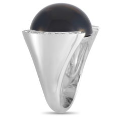 Cartier 18K White Gold 0.35 ct Diamond and Smokey Quartz Ring