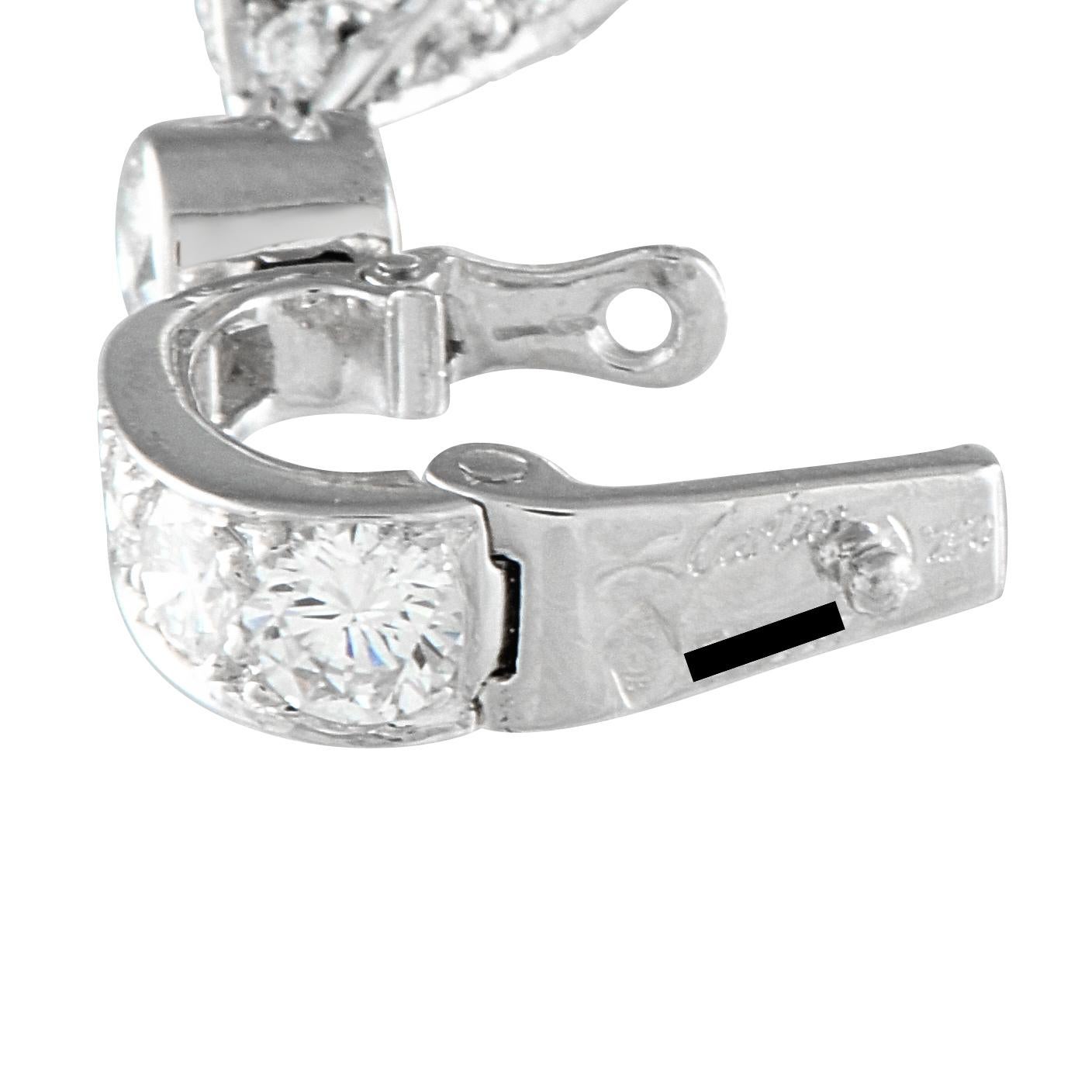Round Cut Cartier 18K White Gold 0.75ct Diamond and Pearl Pendant