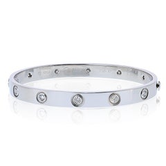 Cartier 18K White Gold 10 Diamond Love with Screw Driver Bracelet